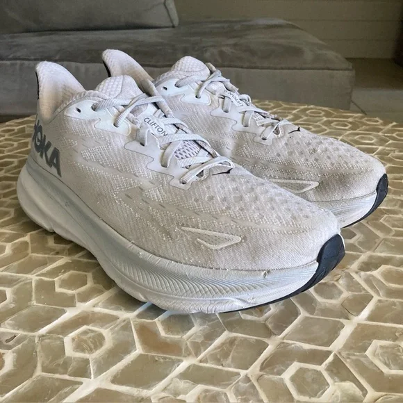 Hoka Mens Clifton 9 Men’s Running Shoe in Nimbus Cloud/Steel Wool (10.5) - Picture 10 of 11